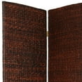 thumbnail image 2 of Oriental Furniture 6 ft. Tall Rush Grass Woven Room Divider - 3 Panel - Brown, 2 of 3