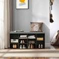 thumbnail image 6 of Dkelincs 3-Tier Shoe Bench Entryway with Storage, 10 Compartments Adjustable Shelves Storage Bench for Bedroom Living Room, Black, 6 of 7