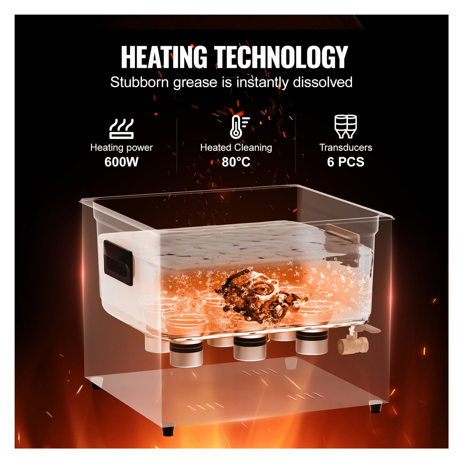 15L Ultrasonic Cleaner Timer & Heater, 360W 40kHz Digital Ultrasonic Cleaning Machine