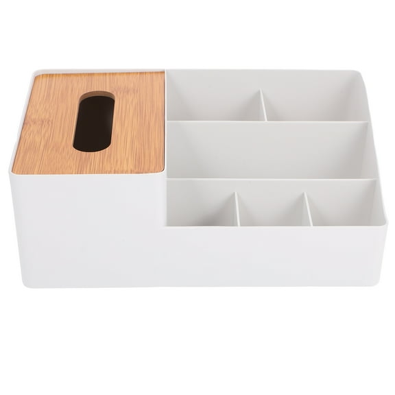 CATIEBYE Multi-Room Tissue Holder and Desk Organizer Set in Light Grey for Home and Office