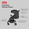 thumbnail image 3 of Carriola Bebé Motek Kiara Plegable Ligera Compacta Viaje Negro, 3 of 6
