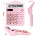 thumbnail image 2 of Niulife Office Desk Calculator with Solar Power, 12 Digits Large LED Display, Calculators Desktop with Big Buttons, Pink Office Home School Supplies, 2 of 6