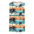 thumbnail image 5 of Arnsht Mens Summer Vacation Tank Tops Sleeveless Muscle Shirts Beach Hawaiian Printing Leisure Sports Fitness Tank Tops Blue M, 5 of 5