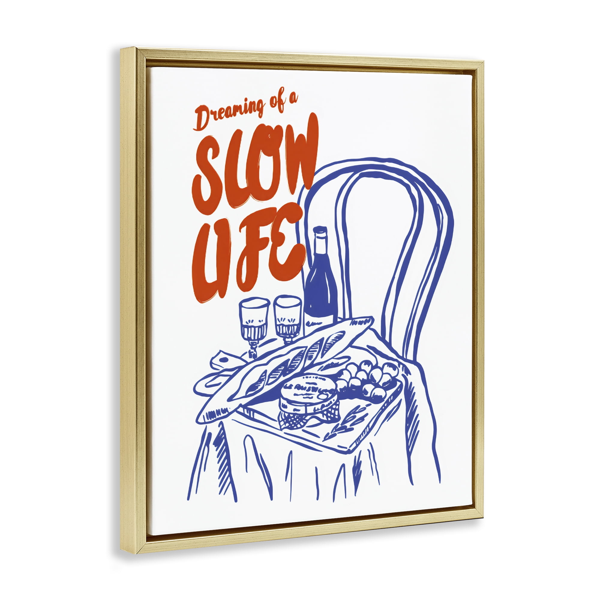 Stupell Industries Dreaming Of A Slow Life Gold Framed Floater Canvas Wall Art, design by The Prints Vibe