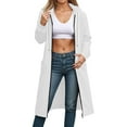 thumbnail image 4 of Lumtrix Long Hoodies for Women Fall 2025 Soft Oversized Fleece Hooded Sweatshirts Solid Color Comfort Zip Up Jackets with Pockets White M, 4 of 5