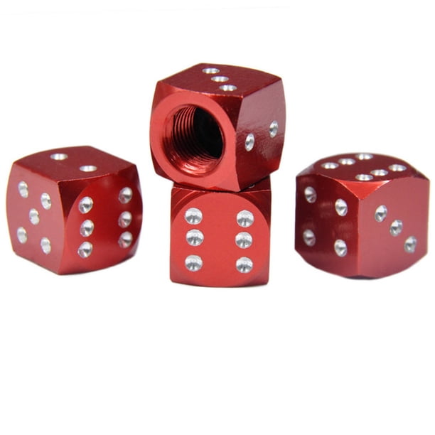 Aleación De Aluminio Car-Styling Auto Dice Dust Valve Cap Tire Valve Dust Cap 4 Piezas Eigraketly VI008792-01