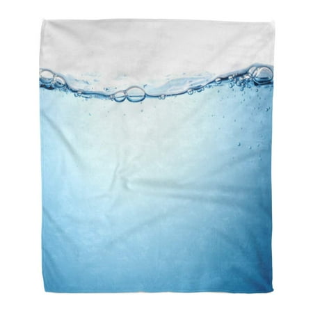 Bubble Blanket SIDONKU Flannel Throw Blanket Blue Line Water Wave Bubble Clear Fresh Drop Liquid Soft for Bed Sofa and Couch 50x60 Inches ()