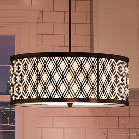 Style Black Finish Metal - Urban Ambiance Luxury Art Deco Chandelier, Large Size: 9