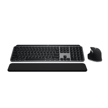 Logitech MX Keys S Combo for Mac, Wireless Keyboard and Mouse with Palm Rest, Backlit Keyboard, Fast Scroll Wireless Mouse, Space Grey