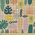 thumbnail image 2 of Hipster Upholstery Fabric by the Yard, Tropical Leaves Illustration Monstera Coconut Palm Leaves Rainforest Foliage Doodle, Decorative Fabric for DIY and Home Accents, Multicolor by Ambesonne, 2 of 5