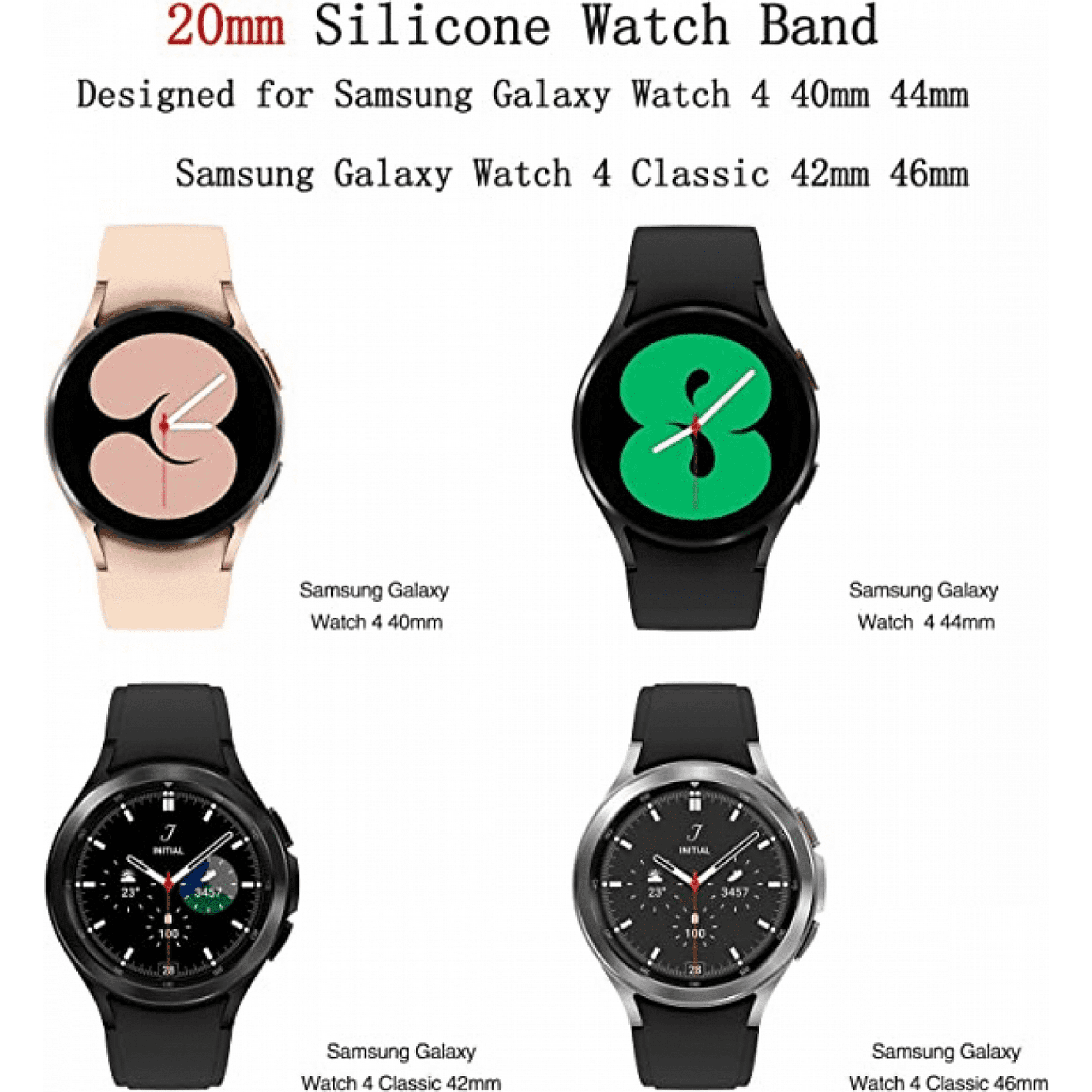 For Samsung Galaxy Watch 4 Strap Ladies Men s Strap Galaxy Watch 4 Classic Strap 40mm 42mm 20mm Silicone Breathable Adjustable Sport Strap