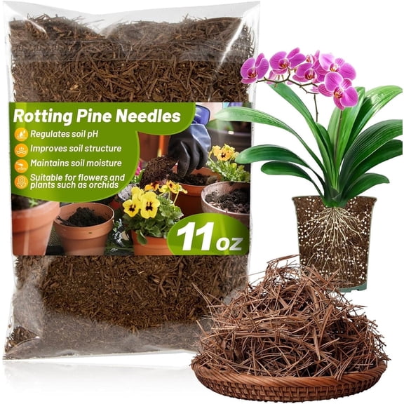 Tutuviw 10oz Natural Pine Needles Mulch for Potted Plants,Root Development of Orchid Plants and Garden,Rotting Pine Needles Mulch for Patio,Potting,Enhance Your Garden with Natural Aroma Benefits