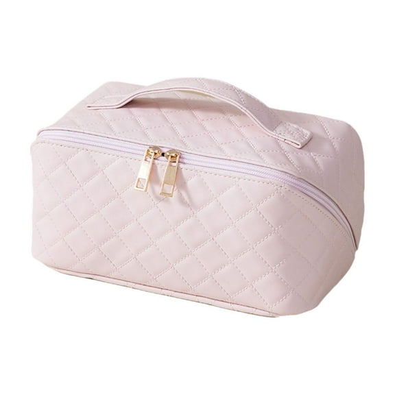 Large Capacity Travel Makeup Bag Waterproof Cosmetic Organizer Storage Case with Multiple Compartments for Women's Toiletries and Beauty , Portable Makeup Pouch for Daily Use and Vacation Trips