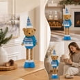 thumbnail image 6 of ZORVINEX Retractable Leg Christmas Bear Decor Stretchable Standing Bear Stuffed Figurine Holiday Plush Ornament For Fireplace Shelf Tabletop Home Party Decoration,Multicolor B, 6 of 7