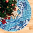 thumbnail image 5 of FMSHPON Sea Mermaid Blue Xmas Christmas Tree Skirt Stand Mat for Holiday Party Decoration Indoor Outdoor 36 inches, 5 of 6