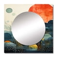 thumbnail image 2 of Designart "Blue Mid Century Abstract Horizon" Abstract Square Mirror Wall Decor Mid-Century - Large Blue Square Bathroom Mirror - Square Printed Wall Mirror Art, 2 of 5