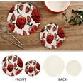 thumbnail image 4 of Chinese Rose Flower Placemats Set of 2, Woven Washers, Cotton, Round Large Pot Holder, Heat Resistant, for Pot Countertops Home Decor, 4 of 7
