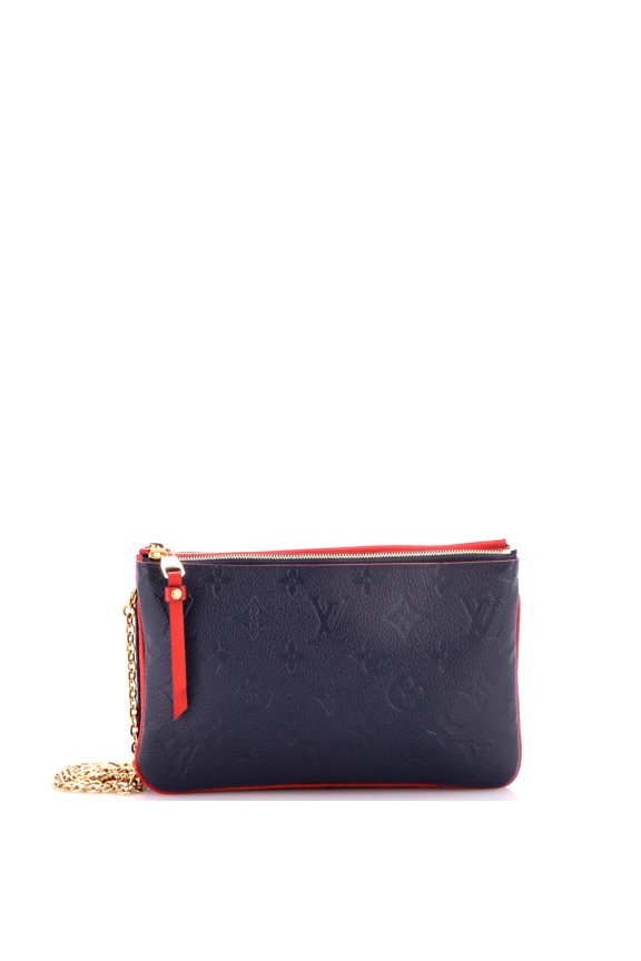 Pre-Owned Double Zip Pochette Monogram Empreinte Leather By Rebag