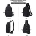 thumbnail image 4 of Mochila pequeña negra con bandolera para hombres y mujeres, mochila ligera con una correa, mochila para senderismo, caminar, ciclismo, viajes, ciclismo, puerto de carga USB, nailon MFZFUKR YBY043, 4 of 8