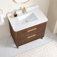 thumbnail image 4 of Mumbai 36" Single Bath Vanity in Aged Dark Brown Oak with Composite Stone Top, 4 of 16