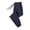 Dark Blue, variant on Women's Cotton Jogger Sweatpants, Soft Breathable Elastic Cuff Sweat Pants All Season, Casual Lounge Daily Errands Relaxed Fit Solid Color Trousers Black L