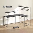 thumbnail image 3 of HOMCOM L Shaped Desk, Convertible Corner Desk for Small Space, Black, 3 of 8