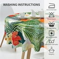 thumbnail image 5 of Hawaiian Palm Tree Round Tablecloth Reusable Wipeable Waterproof Tropical Plants Hibiscus Flowers Diameter 60" Overlays Round Table Cloth for Family Dinners Patio Indoor Outside Events, 5 of 5
