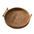 thumbnail image 1 of Almacenamiento De Ratán Redonda Cesta De Comida Tejida A Mano Con Asas Para Exhibición De Desayuno De Fruta De Pan Inevent HA046174-02, 1 of 6