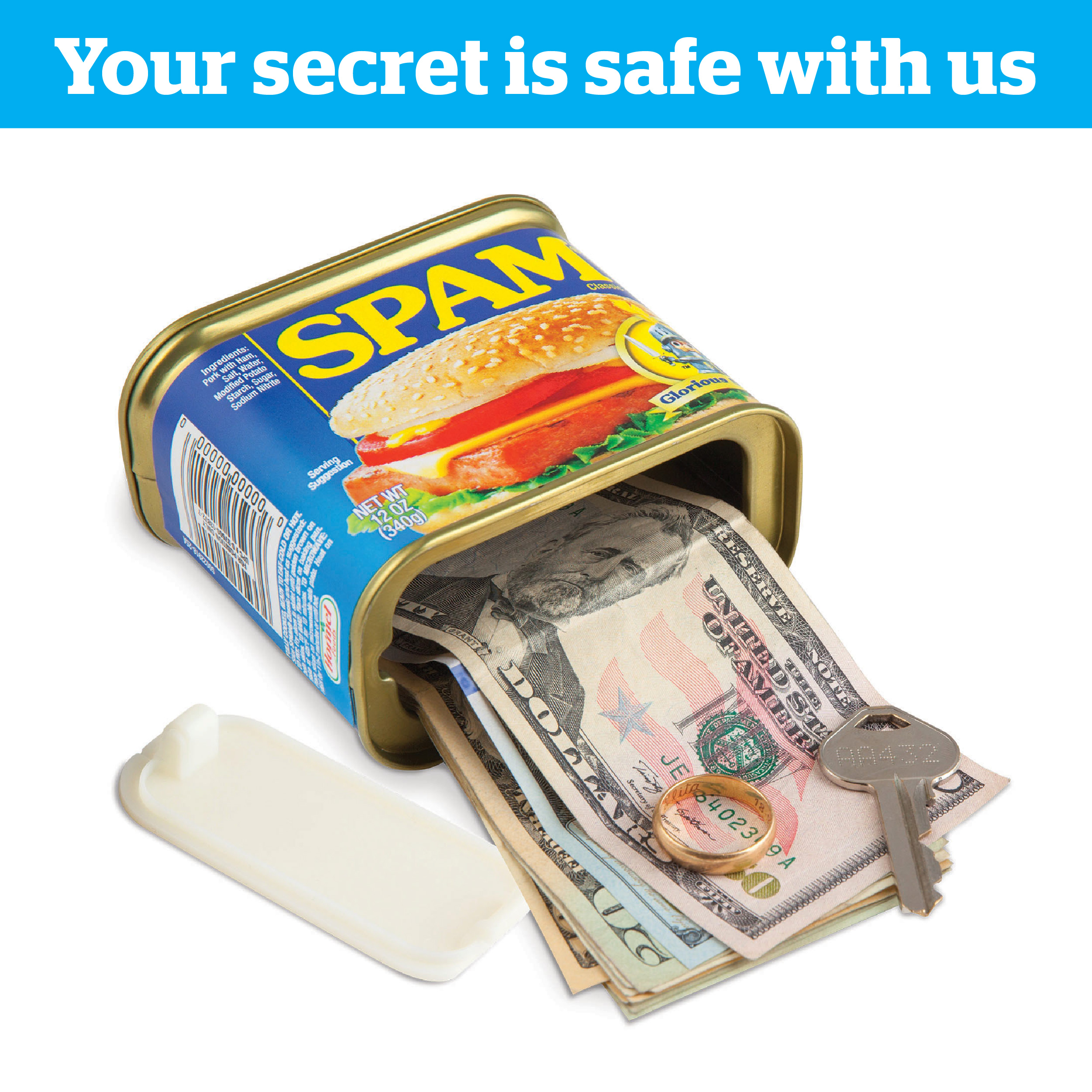 BigMouth Inc SPAM Can Safe — Great Hiding Place for Storing Valuables, 3" x 3" x 4.5" - image 4 of 5