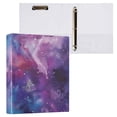 thumbnail image 3 of Glittering Purple Galaxy Hardcover 3 Ring Binder 1.5 inch Round Rings with Interior Pockets Binders Organizer Office School 2 Pack, 3 of 9