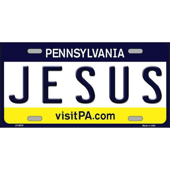 Jesus Pennsylvania State Novelty Metal License Plate Tag LP-6070