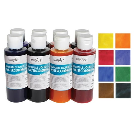 Handy Art Washable Liquid Watercolors 8-Color Set