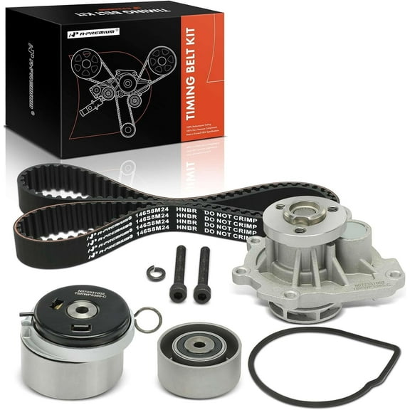 A-Premium Engine Timing Belt Kit with Water Pump Compatible with Chevrolet Sonic 12-18 Aveo Aveo5 Cruze Limited Pontiac G3 Wave Saturn Astra Suzuki Swift L4 1.6L 1.8L DOHC
