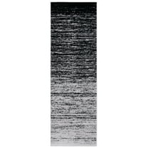 SAFAVIEH Adirondack Esmond Striped Runner Rug, Silver/Black, 2'6" x 10'