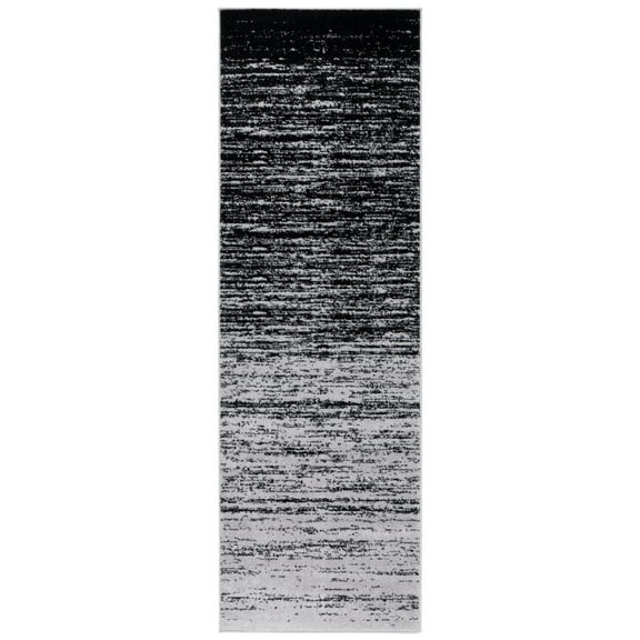 SAFAVIEH Adirondack Esmond Striped Runner Rug, Silver/Black, 2'6" x 10' - Modern Design, Silver & Black, Ideal for Living Room, Bedroom, Dining Space, Entryway, Hallway, Kitchen