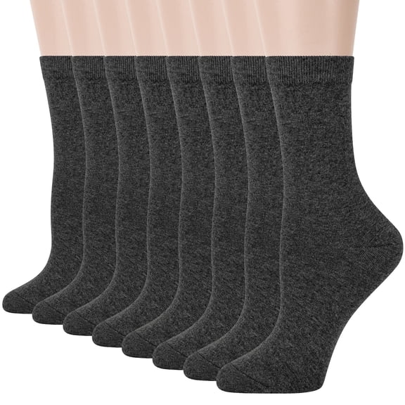 Loritta Women Crew Socks, Soft Cotton Dress Socks Pack Athletic Socks for Women, Size 9-11, 8 Pairs