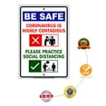 thumbnail image 5 of Be Safe And Practice Social Distancing 6 Feet Safety Protect Your Business, Home & Colleagues Aluminum Metal Sign 12"x18", 5 of 5