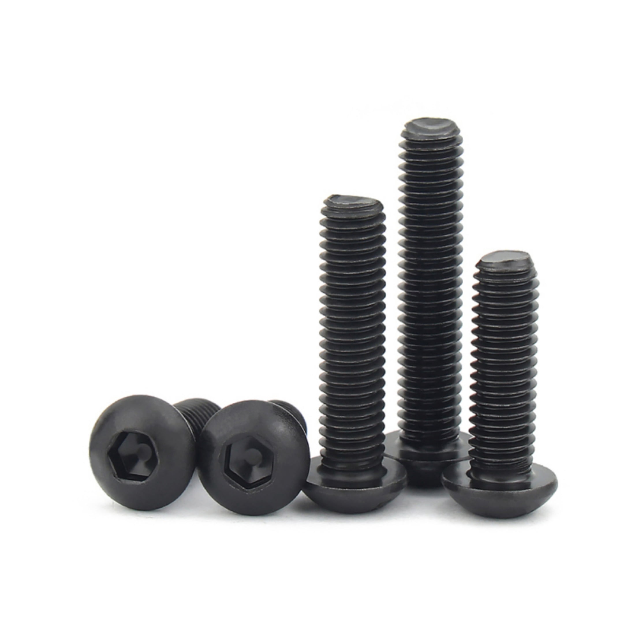 50 PCS Carbon Steel Inner Hexagonal Round Head Screw, M6x12mm ,Head thickness: 3.3mm.