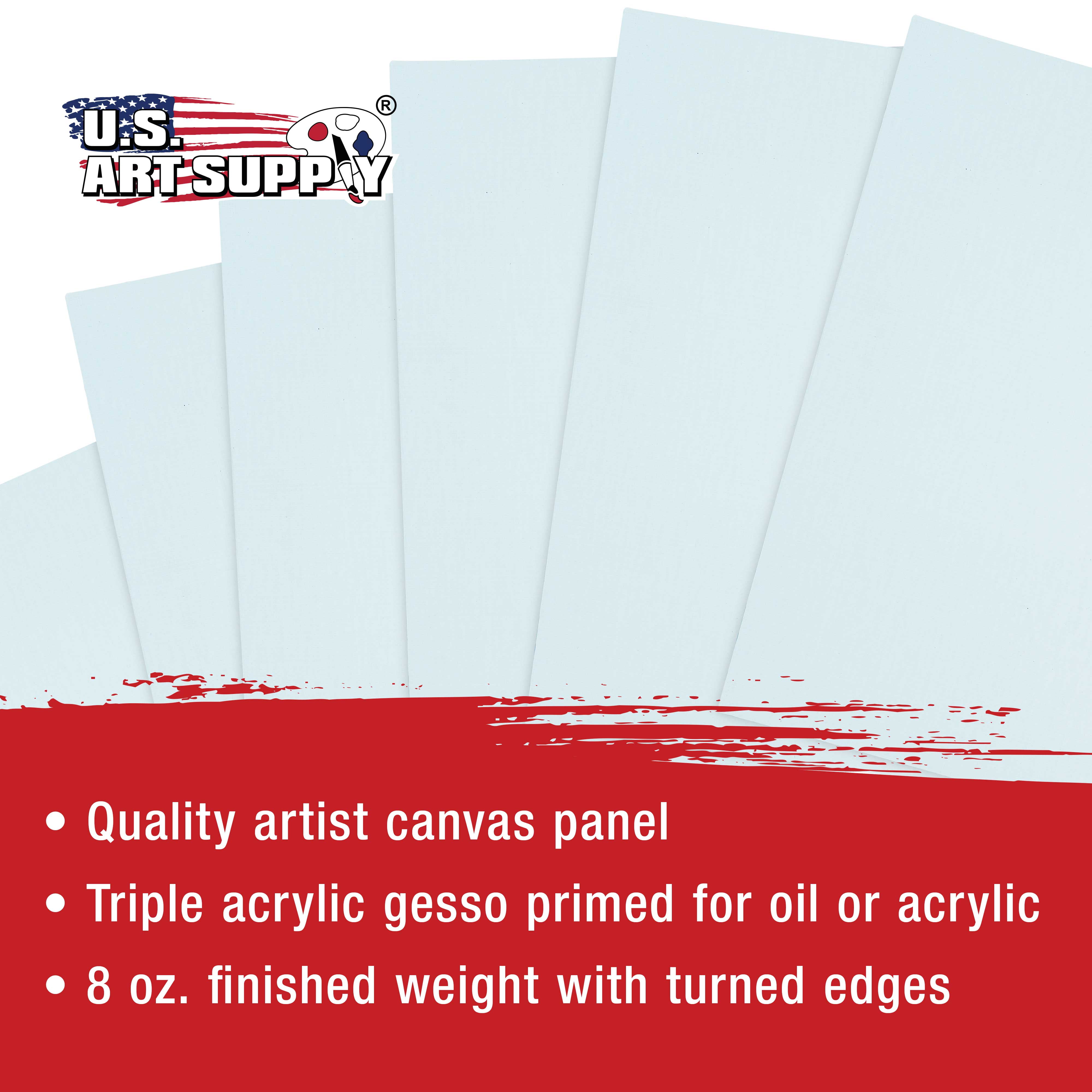 1 Full Case of 12 Single Canvas Board Panels US Art Supply 4 X 6 inch Professional Artist Quality Acid Free Canvas Panel Boards for Painting 12-Pack