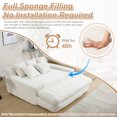 thumbnail image 3 of Dinosisco Oversized Deep Seat Lazy Sofa with 5 Pillows, Chenille 2-Seater Couch for Living Room, White, 3 of 8