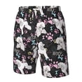 thumbnail image 4 of Cauagu Cute Poodle Dog Print Men's Swim Trunks,Hawaiian Bathing Suit Swimsuits Beach Shorts with Pockets for Men Quick Dry Swimming Board Shorts-3X-Large, 4 of 6