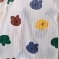 thumbnail image 3 of Faraee Baby Clothes Boy Girl Dinosaur Print Short Sleeve Romper Bodysuit Ribbed Cute One Piece Jumpsuit Infant Summer Outfit (Green,3-6 Months), 3 of 3