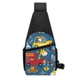 thumbnail image 3 of Disketp Sling Backpack,Multipurpose Crossbody Shoulder Bag Travel Hiking Daypack-Vehicles Cartoon with Funny Drivers, 3 of 6