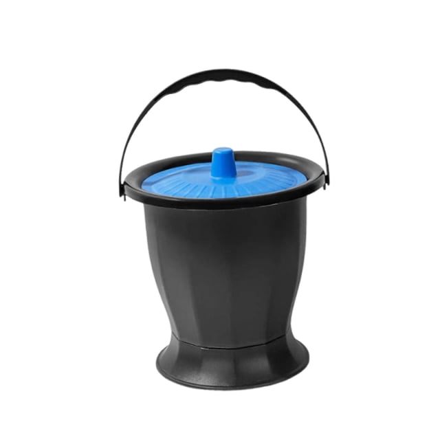Botella de orina orinal, olla de cámara con tapa, cubo de urinario, bosque de cabecera de orina, cubo de cámara para el hogar para uso del hogar Azul