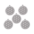 thumbnail image 2 of 5 pc Non-Tarnish 201 Stainless Steel Sacred Geometry Pendants Spiritual Charms Filigree Joiners Findings Laser Cut Flower of Life Stainless Steel Color 22x19.5x1mm Hole: 1.4mm, 2 of 5