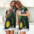 thumbnail image 4 of Fotbe big farm tractor Bata de Dormir para Mujer con Estampado, Camisón de Algodón de Manga Corta, Ropa de Dormir Casual, 4 of 6