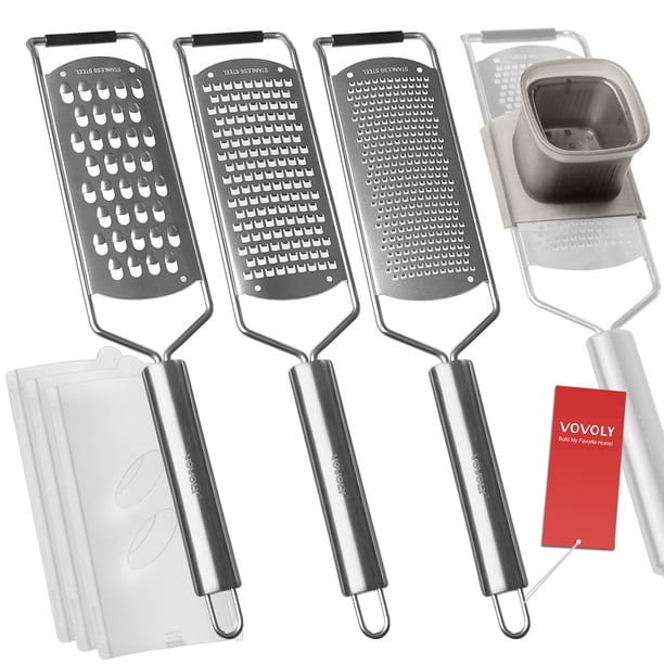 Juego de ralladores Zester Vovoly Pro Set de 4 piezas con hoja de acero inoxidable