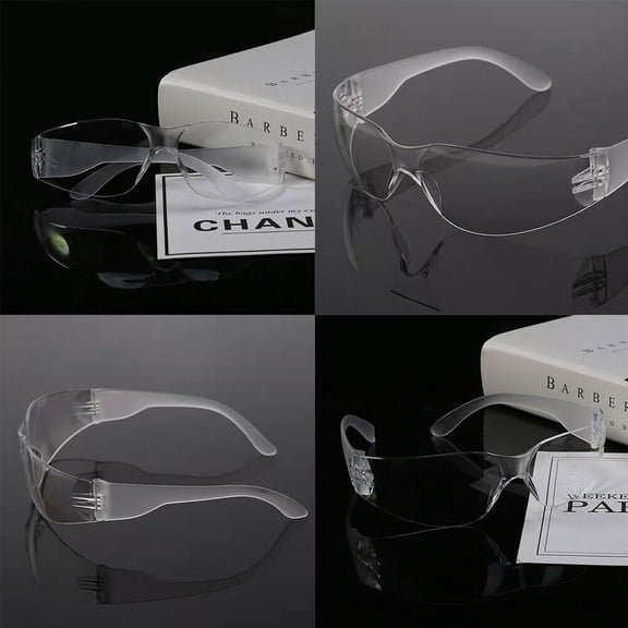US 12 PAIR Protective Safety Glasses Clear Lens Work UV Lot of 12