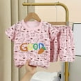 thumbnail image 3 of Wioihee Little Boys Girls 2 Piece Short Pajamas Sleepwear 100% Cotton Toddler Pjs with Cartoon Animal Print Summer Kids Clothes 6 Months to 8 Years Clearance Pink 7 Years, 3 of 3