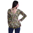 thumbnail image 4 of Moomaya Empire Waist Top Printed Dress V-Neck Full Sleeve Tunic Peplum Top For Women, 4 of 6